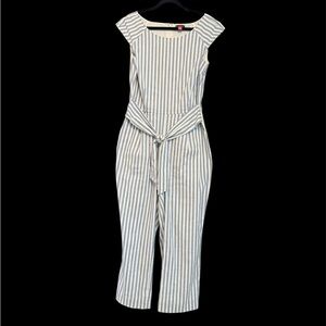 Vince Camuto Blue and White Striped Jumpsuit